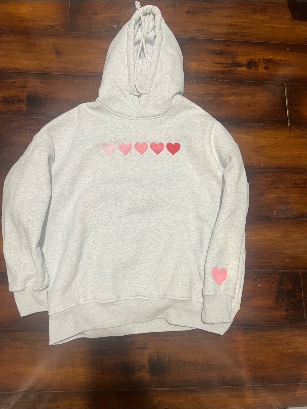 SUNKISSED Coconut Cozy Hoodie - Light Gray with Pink Accent